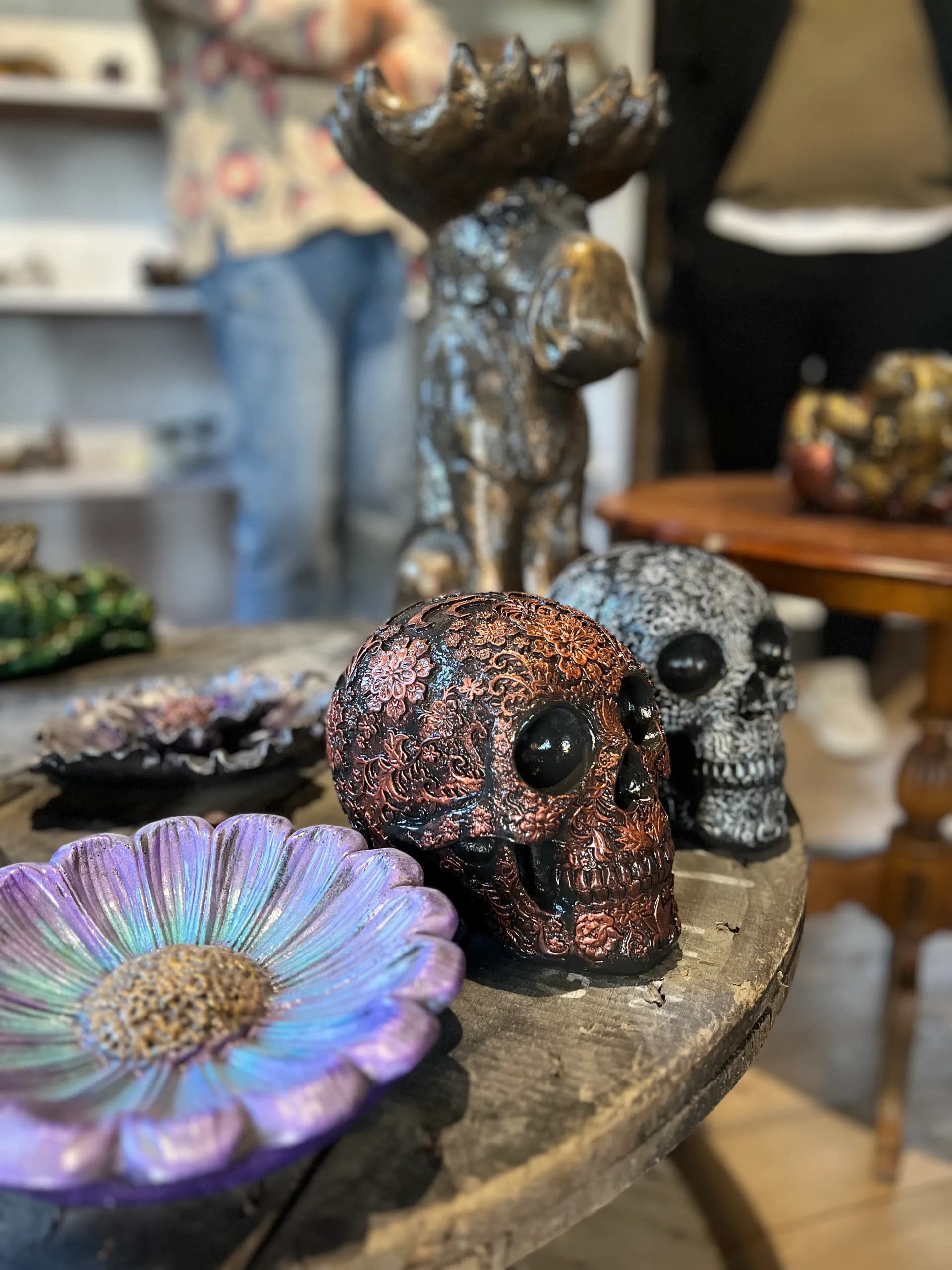 Dödsskallar med blomma